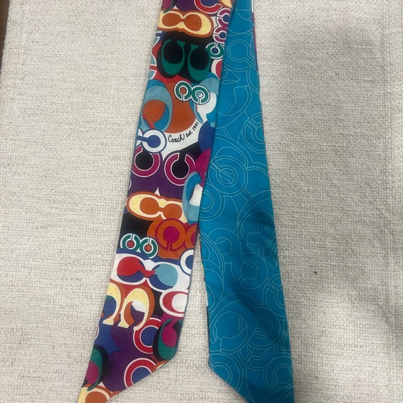 Coach Multicolor and Blue Silk Scarf - Picture 1 of 5